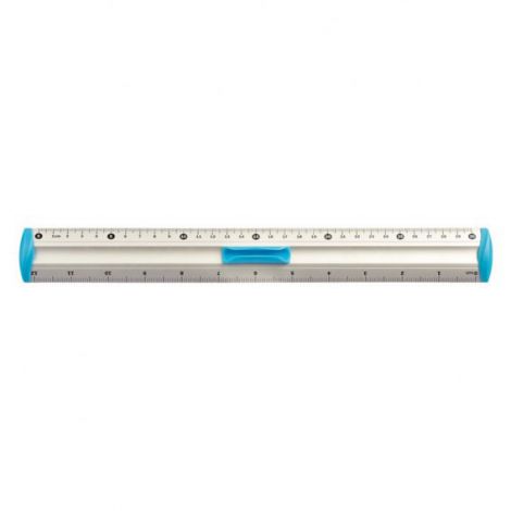 Linijka Tetis z uchwytem aluminiowa 30cm, Niebieska